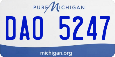 MI license plate DAO5247