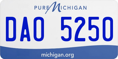 MI license plate DAO5250