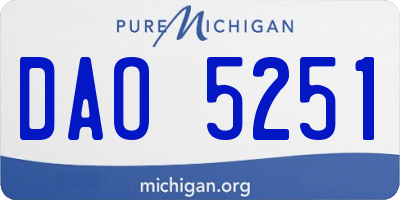 MI license plate DAO5251