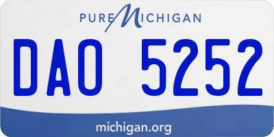 MI license plate DAO5252