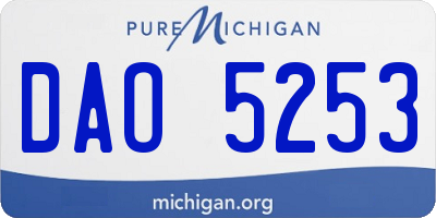 MI license plate DAO5253