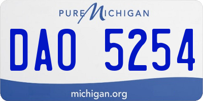 MI license plate DAO5254