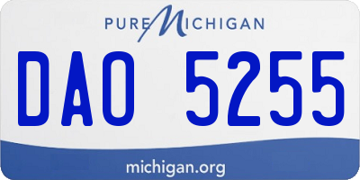 MI license plate DAO5255