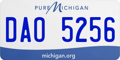 MI license plate DAO5256