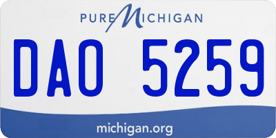 MI license plate DAO5259
