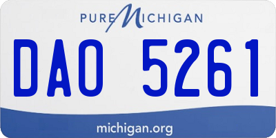 MI license plate DAO5261