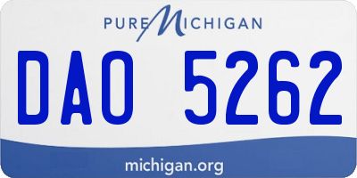 MI license plate DAO5262