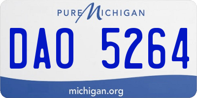 MI license plate DAO5264