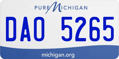 MI license plate DAO5265