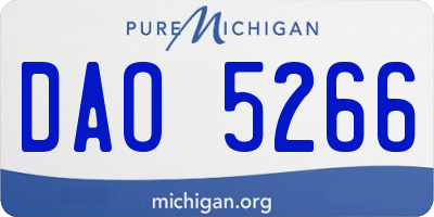 MI license plate DAO5266