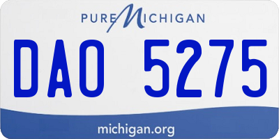 MI license plate DAO5275