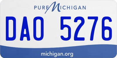 MI license plate DAO5276