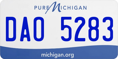 MI license plate DAO5283