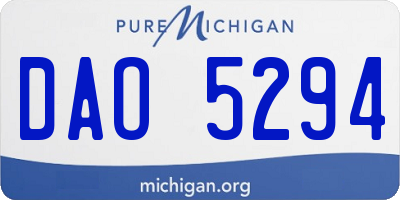 MI license plate DAO5294