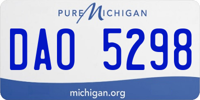 MI license plate DAO5298