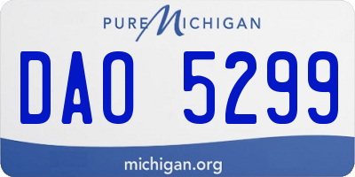 MI license plate DAO5299
