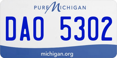 MI license plate DAO5302