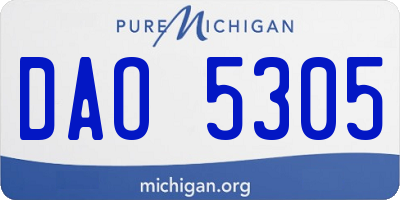 MI license plate DAO5305