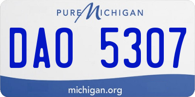 MI license plate DAO5307