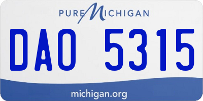 MI license plate DAO5315
