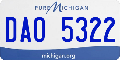 MI license plate DAO5322