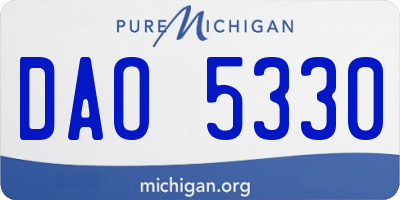 MI license plate DAO5330