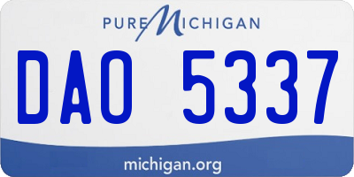 MI license plate DAO5337