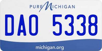 MI license plate DAO5338