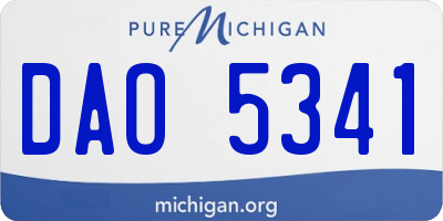 MI license plate DAO5341