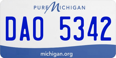 MI license plate DAO5342