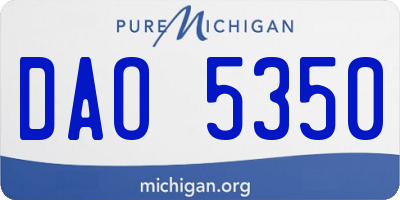 MI license plate DAO5350