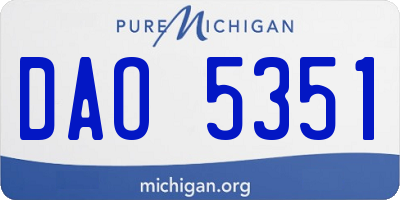 MI license plate DAO5351