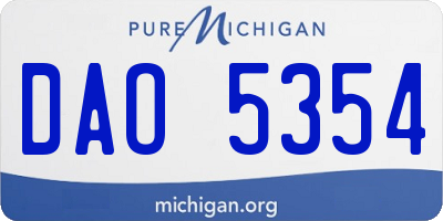 MI license plate DAO5354