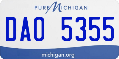 MI license plate DAO5355