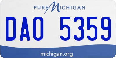 MI license plate DAO5359