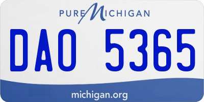 MI license plate DAO5365