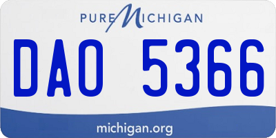 MI license plate DAO5366