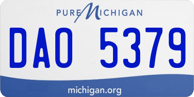 MI license plate DAO5379