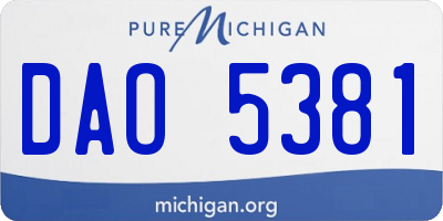 MI license plate DAO5381