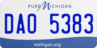 MI license plate DAO5383