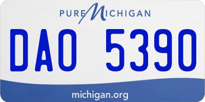 MI license plate DAO5390