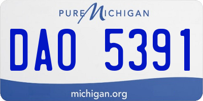 MI license plate DAO5391