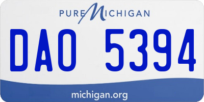 MI license plate DAO5394