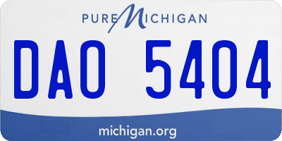 MI license plate DAO5404