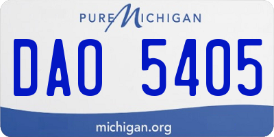 MI license plate DAO5405