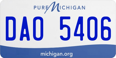 MI license plate DAO5406