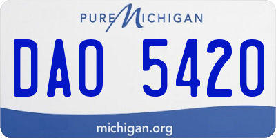 MI license plate DAO5420