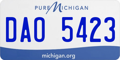 MI license plate DAO5423