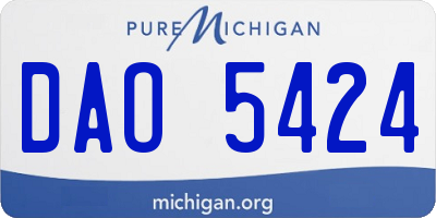 MI license plate DAO5424