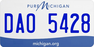 MI license plate DAO5428
